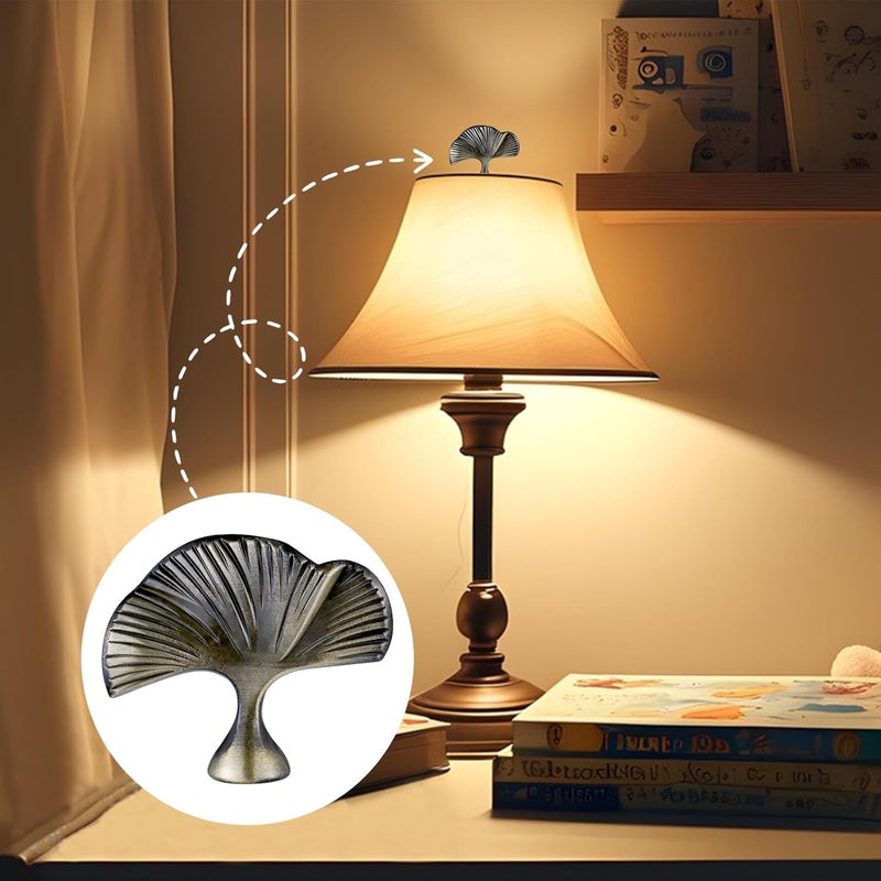 GooChan Vintage Lamp Finial Cap Knob,Leaf Shaped Metal Finial for Lamp Shade Top,Dual-Thread Lamp Top Screw,Fit Both 1/8 IP and 1/4-27 Thread - Image 3